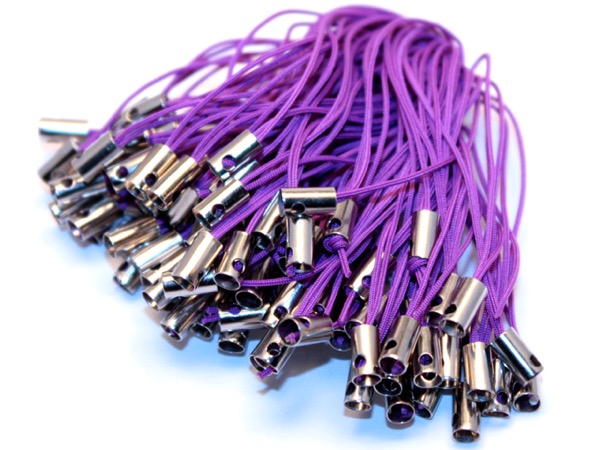 Шнурок для брелка фиолетовый. 55 мм