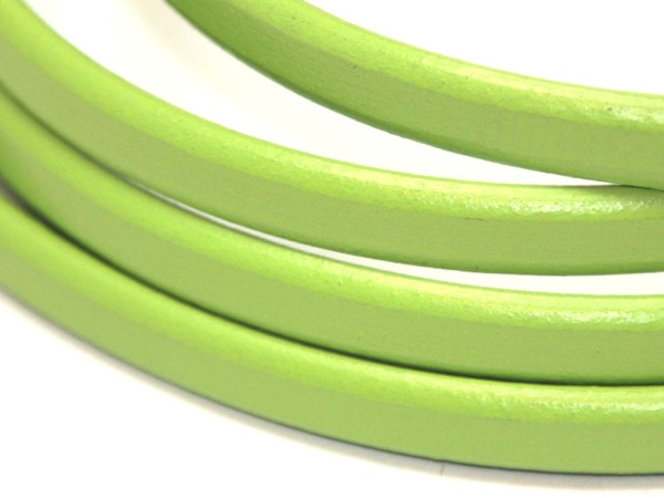 Regaliz Шнур кожаный 10 х 5 мм светло-зеленый (Греция). 18 см