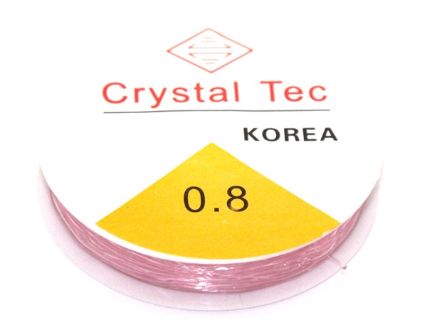 Резинка (эластичная нить) светло-розовая. 0,8 мм. 5,5 м