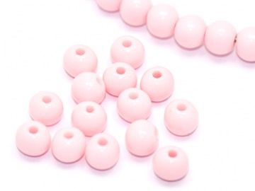 Бусины пластик круглые светло-розовые. 6 мм. 30 шт.