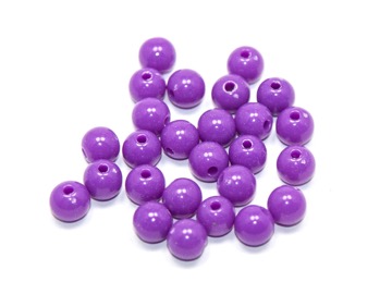 Бусины пластик круглые фиолетовые. 6 мм. 30 шт.